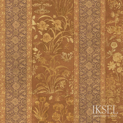 Papel de parede contemporâneo - RW921 Jahangir Stripe - Iksel Decorative Arts - em fibra de vidro / vinílico / com natureza