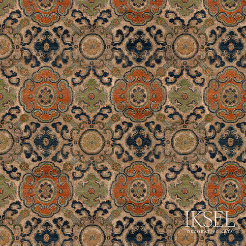 Papel de parede contemporâneo - RW910 Manchu Medallions - Iksel Decorative Arts - em tecido não tecido / em fibra de vidro / vinílico