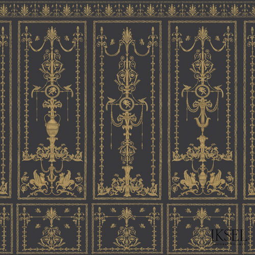 Papel de parede contemporâneo - AR403 Empire_Arabesque - Iksel Decorative Arts - vinílico / em fibra de vidro / com padrão floral