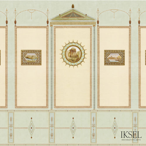 Papel de parede contemporâneo - AR407 Neo Classical - Iksel Decorative Arts - vinílico / em fibra de vidro / com natureza