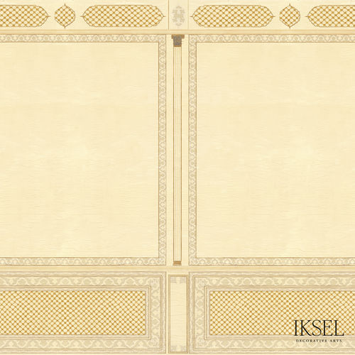 Papel de parede contemporâneo - AR304 Rajmata Lily Pool - Iksel Decorative Arts - vinílico / em fibra de vidro / com padrão geométrico