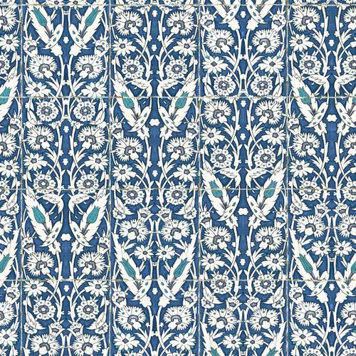 Papel de parede contemporâneo - RW125 IZNIK HATICE - Iksel Decorative Arts - em fibra de vidro / vinílico / com natureza