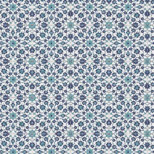 Papel de parede contemporâneo - IZNIK SAFIYE RW128 - Iksel Decorative Arts - em fibra de vidro / vinílico / com padrão geométrico