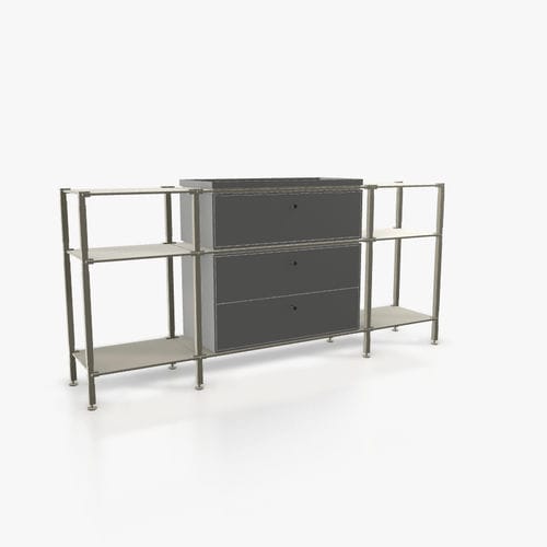 Buffet aparador contemporâneo - S.3.450.2.2.AD.TA.1 - tRACK by Kesseböhmer GmbH - com folheado de madeira / em MDF laqueado / em aço revestido a pó