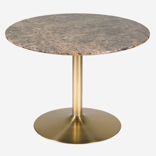 Mesa lateral contemporânea - AURA - CAMINO A CASA - em mármore / com base em ferro / redonda