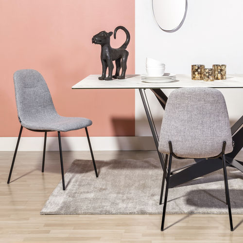 Cadeira de sala de jantar contemporânea - BELLE - CAMINO A CASA - para ambiente interno / em tecido / com base em ferro