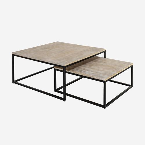 Mesa ninho contemporânea - 987-024365-NEGROD.ROB - CAMINO A CASA - em madeira / com base em ferro / quadrada