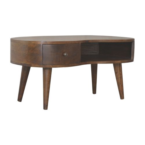 Mesa de centro de estilo escandinavo - WAVE - Artisan Furniture - em madeira maciça / com base em madeira maciça / curva
