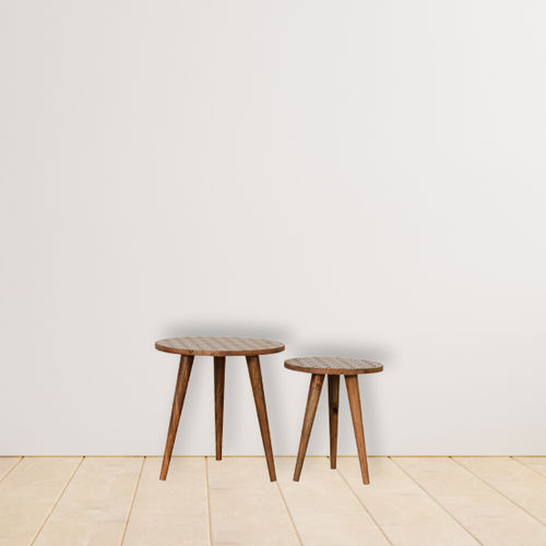 Mesa ninho de design escandinavo - PRIMA  - Artisan Furniture - em madeira maciça / com base em madeira maciça / redonda