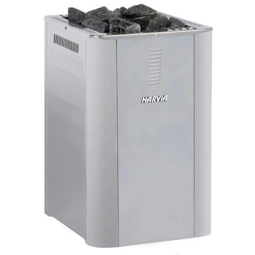 Forno para sauna seca a lenha - Harvia 36 Duo - Fire Ice Systemtec Georg Zelger e.K. - em aço inoxidável / contemporâneo / cinza
