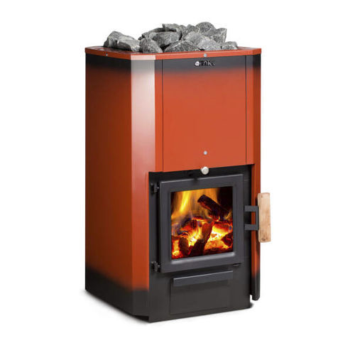 Forno para sauna seca a lenha - FinTec Iwo Rubin  - Fire Ice Systemtec Georg Zelger e.K. - 9 kW / de piso / metálico