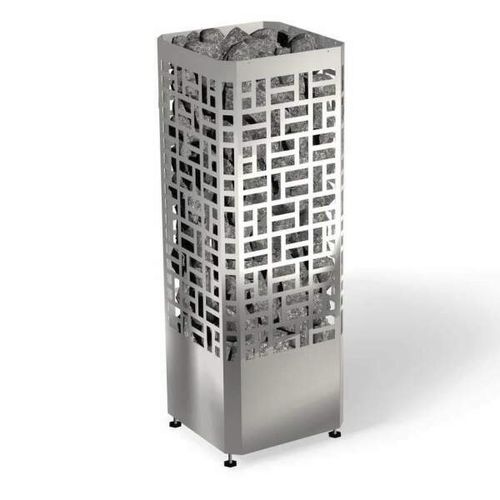 Forno para sauna seca elétrico - eos Edge - Fire Ice Systemtec Georg Zelger e.K. - 5 kW–10 kW / de piso / em aço inoxidável