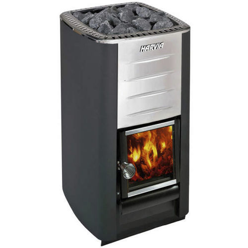 Forno para sauna seca a lenha - Harvia m3 - Fire Ice Systemtec Georg Zelger e.K. - 10 kW–20 kW / de piso / em aço inoxidável