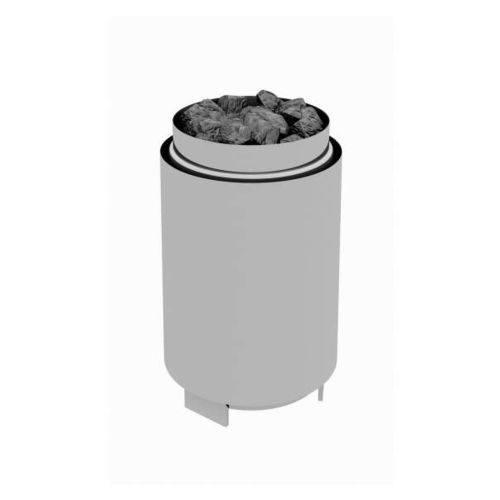 Forno para sauna seca elétrico - RONDO-therm type rd 33 - Fire Ice Systemtec Georg Zelger e.K. - 5 kW–10 kW / de piso / em aço cromado
