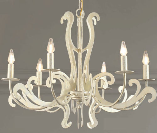 Lustre clássico - 1891/6 - LAM Export - em aço / para 6 lâmpadas / candelabro