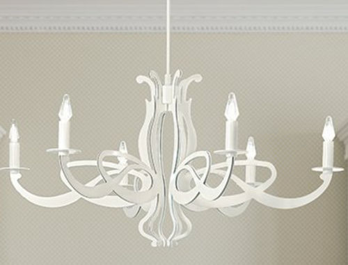 Lustre clássico - 2001/6 - LAM Export - em aço / para 6 lâmpadas / candelabro