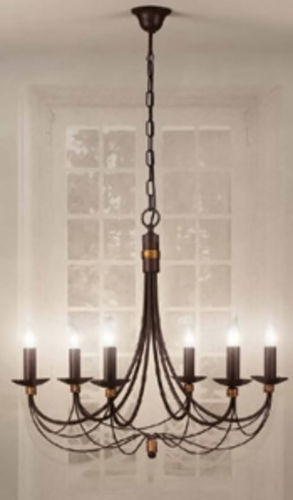 Lustre clássico - 3440/6 - LAM Export - em aço / para 6 lâmpadas / candelabro