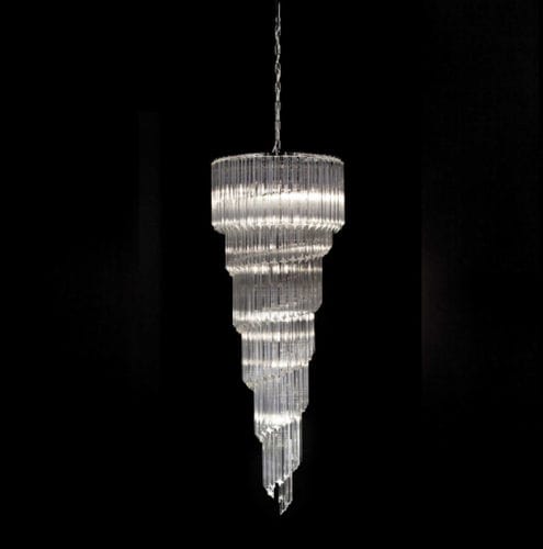 Lustre clássico - 6690/S12 - LAM Export - em vidro / em aço / para 12 lâmpadas