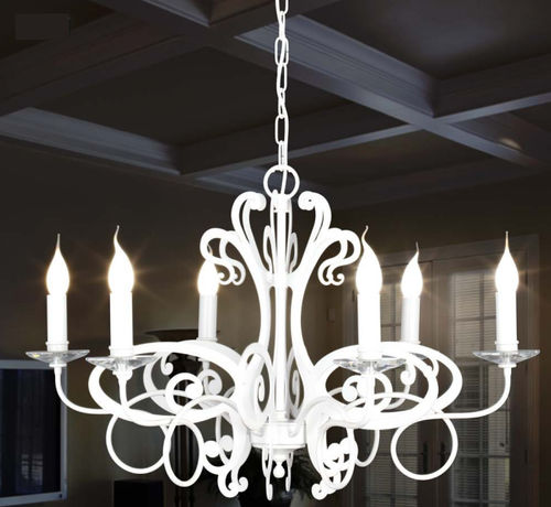 Lustre clássico - 3631/6 - LAM Export - em cristal / em aço / para 6 lâmpadas