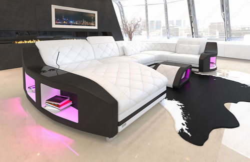 Sofá modular - PALM BEACH U  - Sofa dreams - contemporâneo / em couro / com braços
