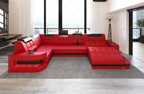 Sofá modular - Wave U - Sofa dreams - contemporâneo / em couro / com braços