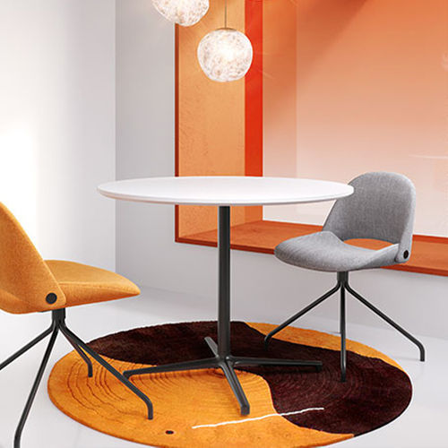 Mesa de lanchonete contemporânea - TEA - Zhejiang Sunon Furniture Manufacture Co., Ltd. - em wengé / com base metálica / redonda