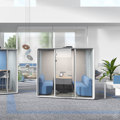 Escritório POD acústico - N-Space - Zhejiang Sunon Furniture Manufacture Co., Ltd. - com porta envidraçada / modular / com iluminação LED integrada