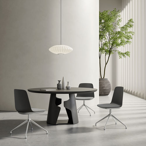 Cadeira para interlocutor de design original - Lola 04-A0 - Foshan Orcco Furniture Co., Ltd. - para ambiente interno / em polipropileno / em couro