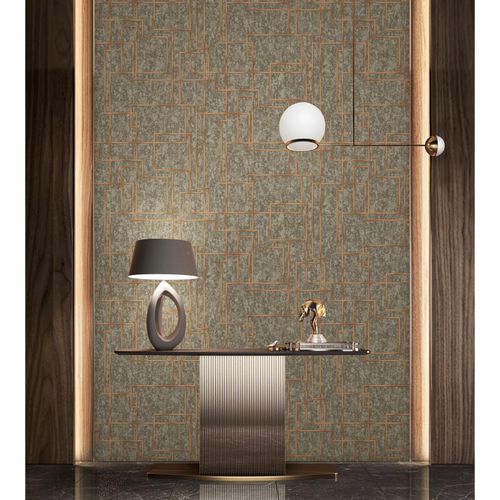 Papel de parede contemporâneo - 1202 SERIES - ADAWALL - geométrico / efeito de tecido / cinza