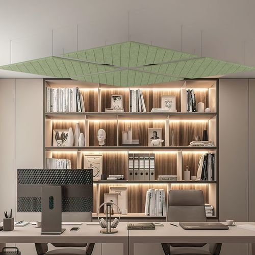 Baffle acústico em PET - ATMOS - The Acoustics Company SAS - de teto / retangular / triangular