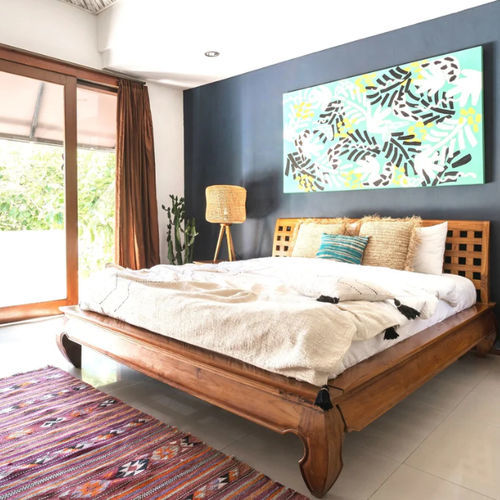 Cama king size - My Bali Living - contemporânea / em algodão / em teca