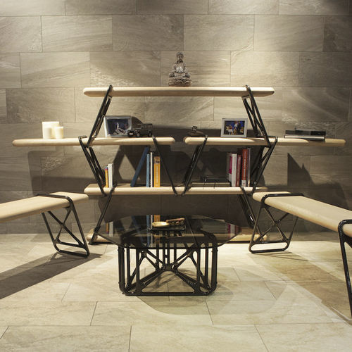 Estante porta-revistas - RIGG GRAND - ALVARAE Design Studio - contemporânea / em madeira / em alumínio