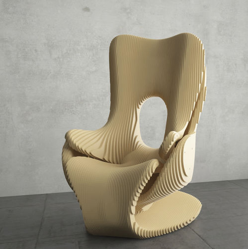 Poltrona de design original - Ottavia - MyWoodream - em madeira / em madeira / com encosto alto