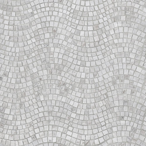 Lajota em pedra - WHITE SAO TOME WAVE MESH - BRAZILIAN STONES - em basalto / para ambiente externo / para pátio