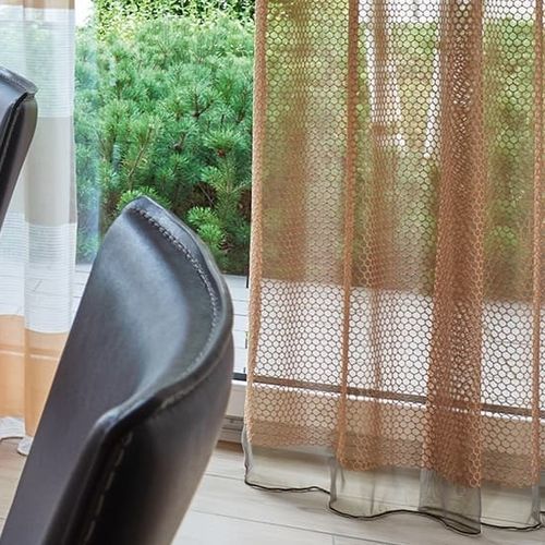Cortina de voile com padrão geométrico - NETWORK - Gardisette - em poliéster / lavável / transparente