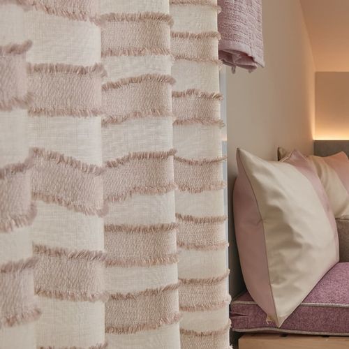 Cortina de voile listrada - BOHO - Gardisette - em algodão / em poliéster / lavável