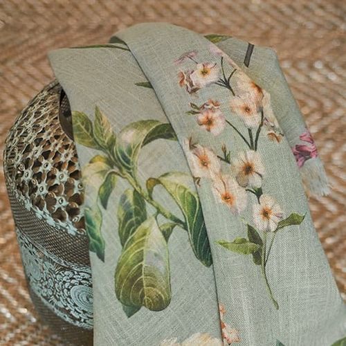 Tecido para estofados - FLORENTINA - Gardisette - com padrão floral / em poliéster / em linho