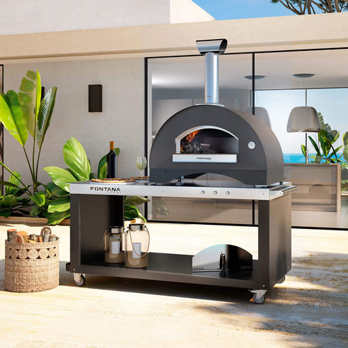 Carrinho de serviço - PIZZA-DESK - Fontana Forni s.r.l. - da linha comercial / de jardim / em aço inoxidável
