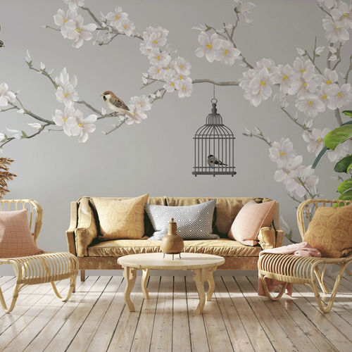 Papel de parede contemporâneo - romantique arbre en floraison - MuralConcept - em tecido não tecido / floral / multicores
