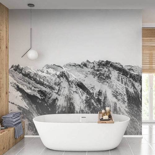 Papel de parede contemporâneo - montagne Grand Massif - MuralConcept - em tecido não tecido / panorâmico / branco