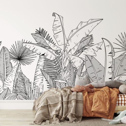 Papel de parede contemporâneo - botanic leaf - MuralConcept - em tecido não tecido / com natureza / panorâmico