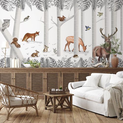Papel de parede contemporâneo - bois enchanté - MuralConcept - em tecido não tecido / panorâmico / com animais