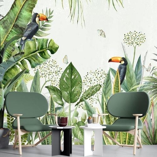 Papel de parede contemporâneo - Jungle oiseau exotique - MuralConcept - em tecido não tecido / com natureza / panorâmico