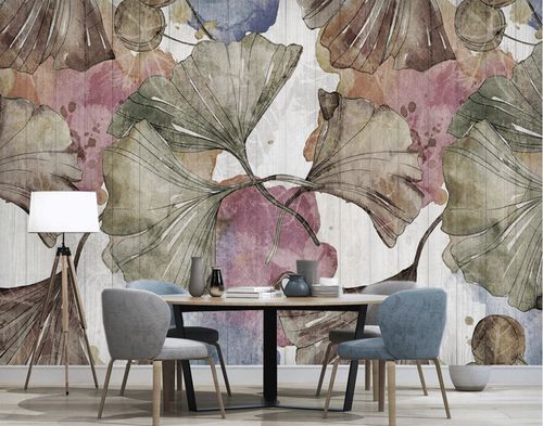 Papel de parede contemporâneo - ginkgo Japon Zen - MuralConcept - em tecido não tecido / floral / panorâmico