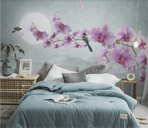 Papel de parede contemporâneo - Orchidée - MuralConcept - em tecido não tecido / floral / panorâmico