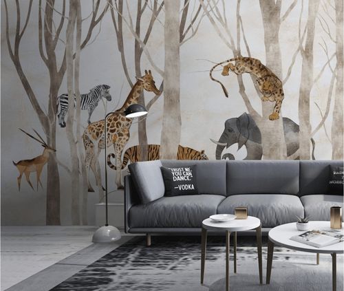 Papel de parede contemporâneo - jungle & forêt - MuralConcept - em tecido não tecido / panorâmico / com animais