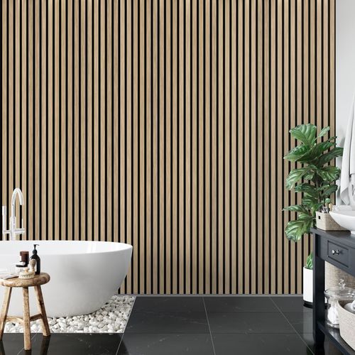 Papel de parede contemporâneo - tasseau de bois chêne - MuralConcept - em tecido não tecido / com natureza / efeito de madeira
