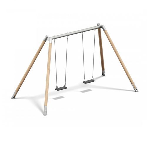 Balanço em aço inoxidável - 0701034 - Playparc - em madeira / para playground / duplo