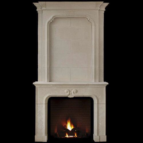 Decoração de pano de chaminé contemporânea - BEAULIEU – OVERMANTEL - Tartaruga Design Inc - em pedra