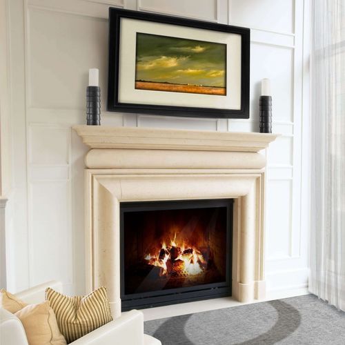 Moldura para lareira efeito clássico - BOLECTION LOWER MANTEL – OVOLO FRIEZE - Tartaruga Design Inc - em pedra / branca